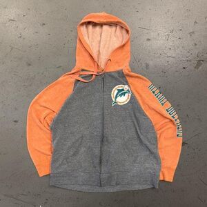 Y2K Womens Miami Dolphins Zip Up Hoodie SZ L